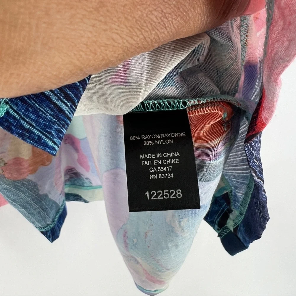Claire Desjardins Colorful‎ Abstract Sleeveless Button Front Tunic Lagenlook - Picture 9 of 16